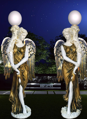 大型落地人物玻璃钢雕塑非石膏客厅花园大厅婚礼欧式天使女神摆件