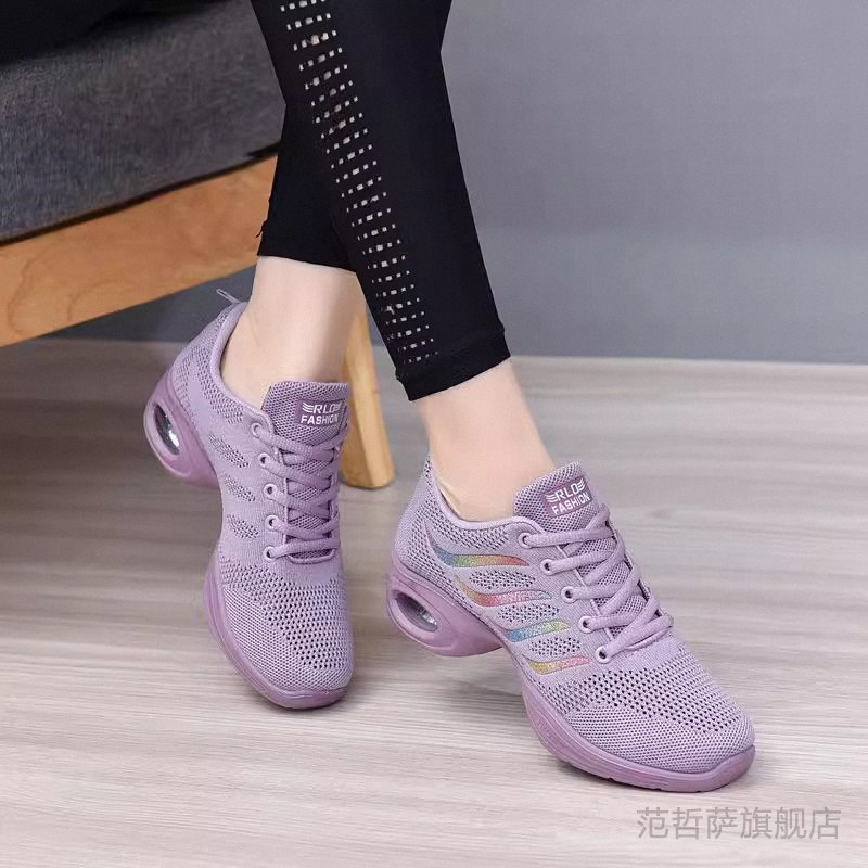 舞蹈鞋女2024新款夏中跟成人广场舞鞋软底广场舞女V鞋不累脚跳舞