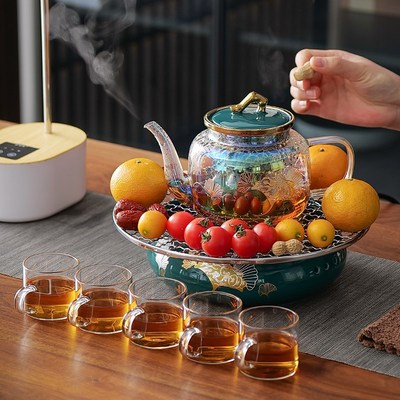 电陶炉煮茶器套装家用泡茶办公室小型煮茶壶玻璃烧水茶壶蒸煮茶器