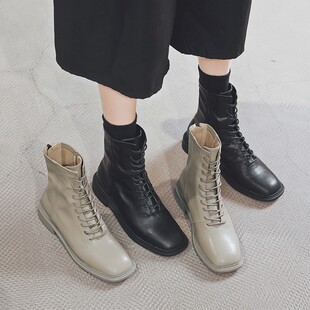 东大门韩版马丁靴女软底2021冬季新款平底短靴inTs百搭机车英伦潮