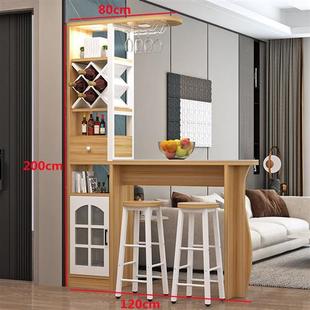 靠墙吧台桌家用隔断柜白代简约客厅屏风玄关柜小户型吧台酒柜一璃