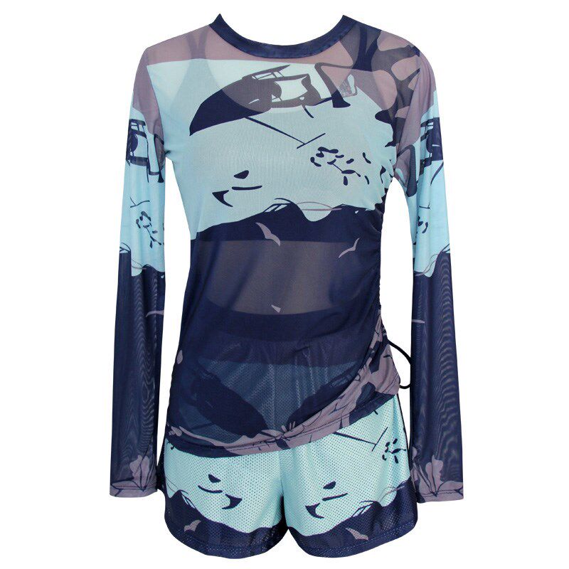 泳衣女款分体三件套罩衫长袖运动保守微胖女孩遮肉高级感温泉泳装