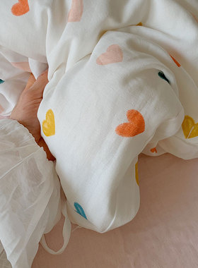 超柔亲肤A类婴儿级全棉双层纱四件套春夏裸睡儿童卡通被套1.5