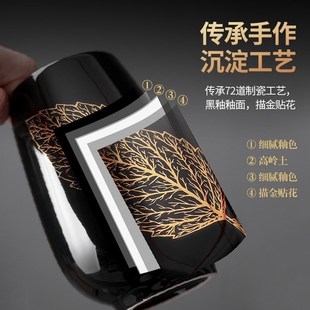 家用客厅整套陶瓷办公室会客懒人石磨自动茶具 木叶盏功夫茶具套装