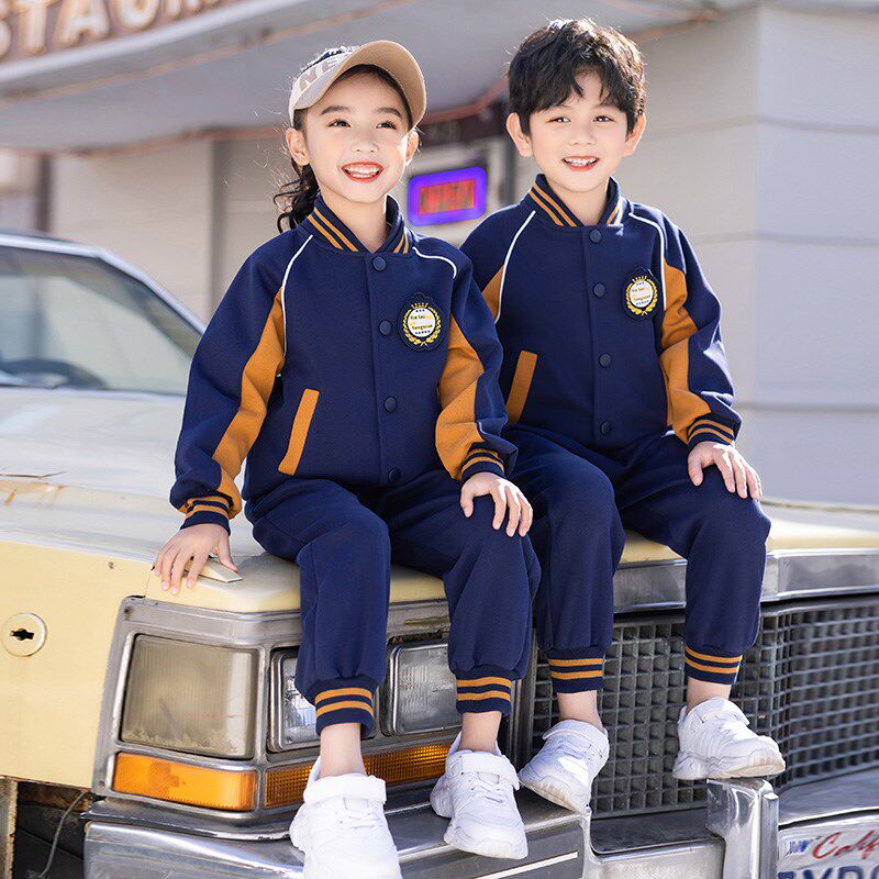 幼儿园园服春秋装棒球服小学生校服藏青儿童班服运动风表演服套装