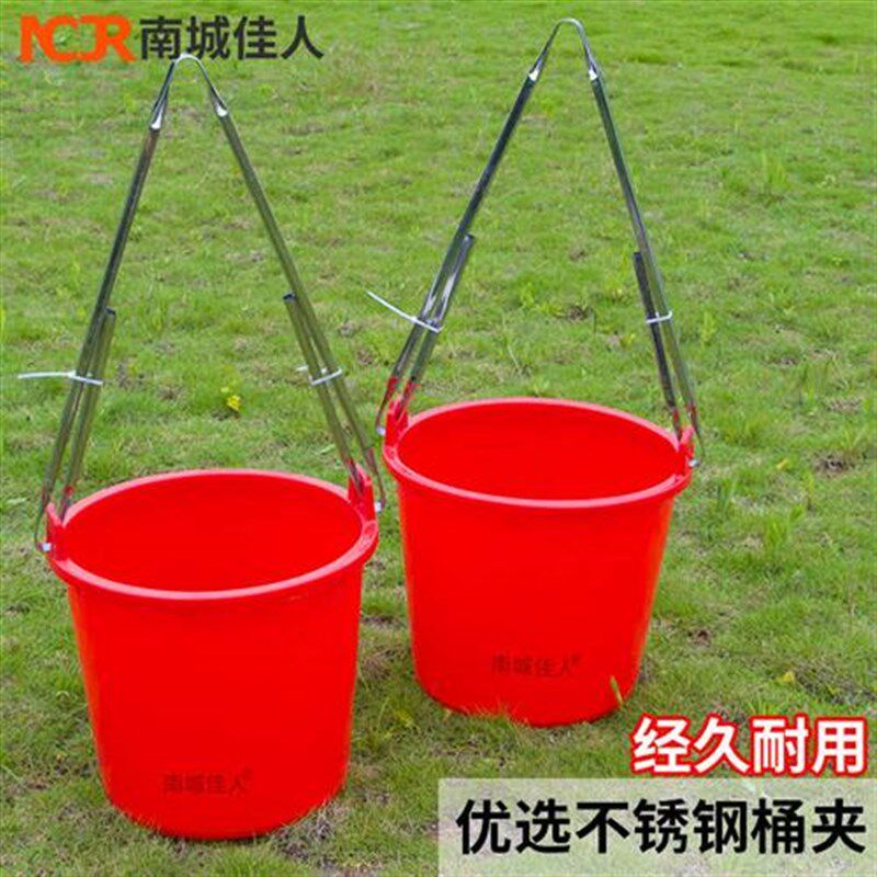 家用老式农用挑粪桶浇菜水桶牛筋塑料加厚熟胶尿桶双X耳担水桶浇