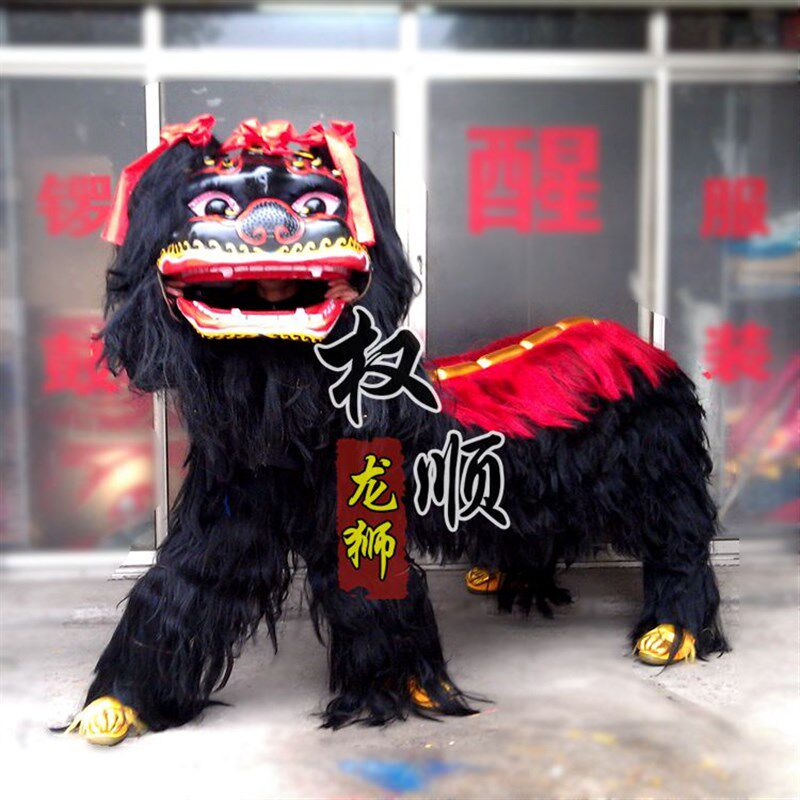 舞龙舞狮 舞狮道具新款电镀狮头北狮 南狮P舞龙道具 北狮黑色