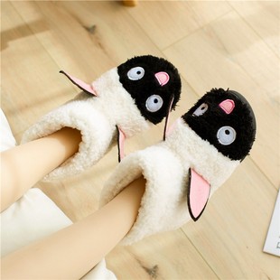 卡通棉拖鞋女冬季室内包跟可爱z月子鞋厚底防滑大码居家用毛绒拖