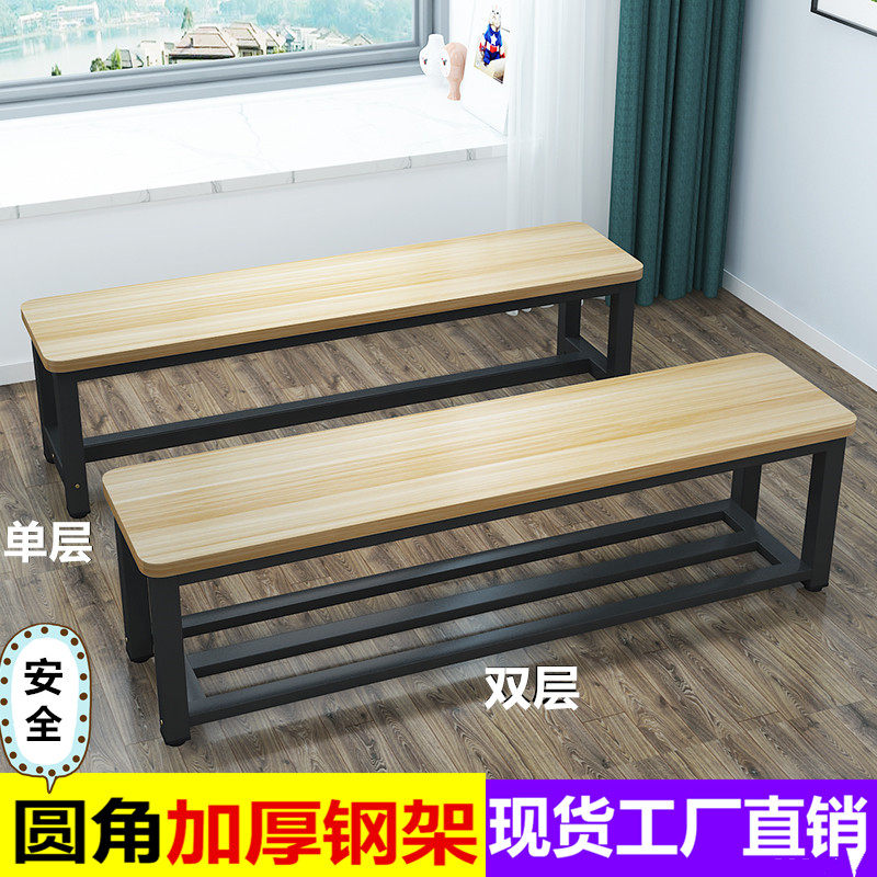 长方形休息长凳长板凳木凳换鞋凳浴室F凳桑拿凳现代简约家用钢木
