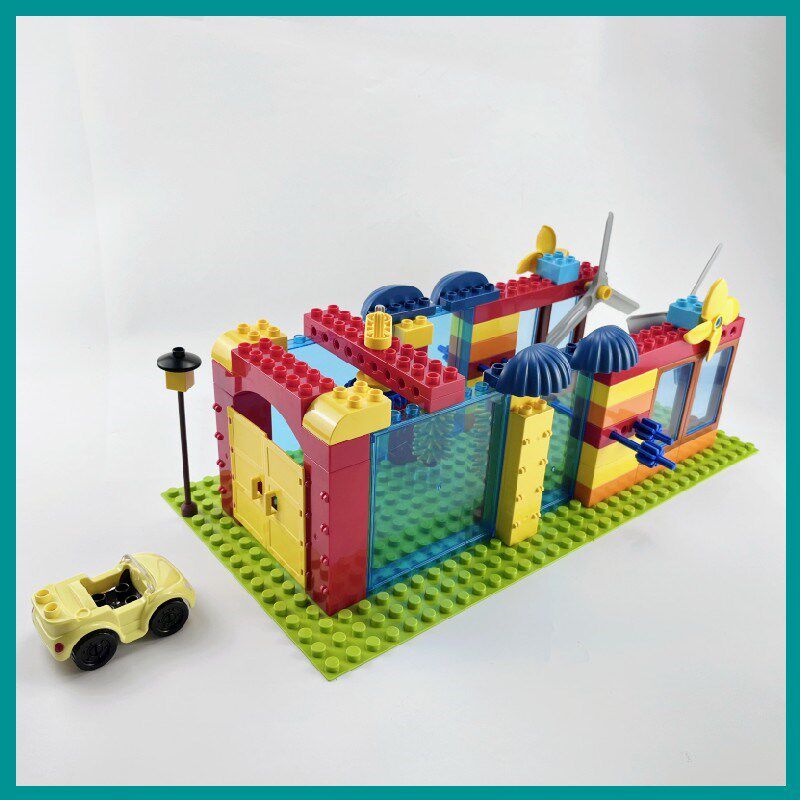 国产大颗粒积木配件散件洗车滚动滚轴齿轮机械教具透明幼儿园玩具