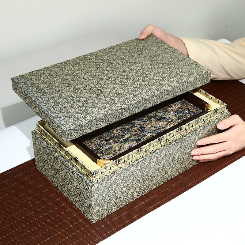 赋比兴 非遗 高端镶嵌螺钿文房四宝套装礼盒 漆器笔墨纸砚精品 款