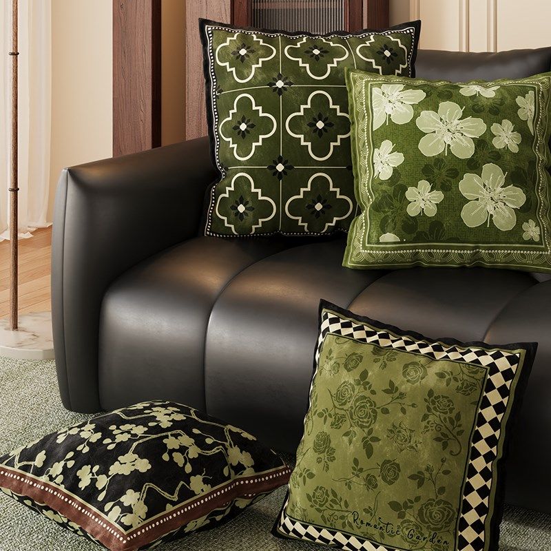 中古风沙发抱枕绿色靠背垫床头靠枕新款车载靠枕垫含芯靠垫子枕套,居家布艺,靠垫/抱枕,淘宝优惠券,粉丝福利购,淘宝优惠卷