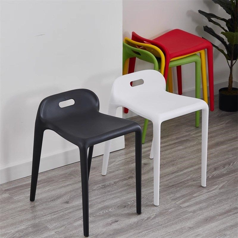 塑料椅子餐饮商用黑色凳子家用餐桌椅简约高凳加厚餐椅餐厅等位椅