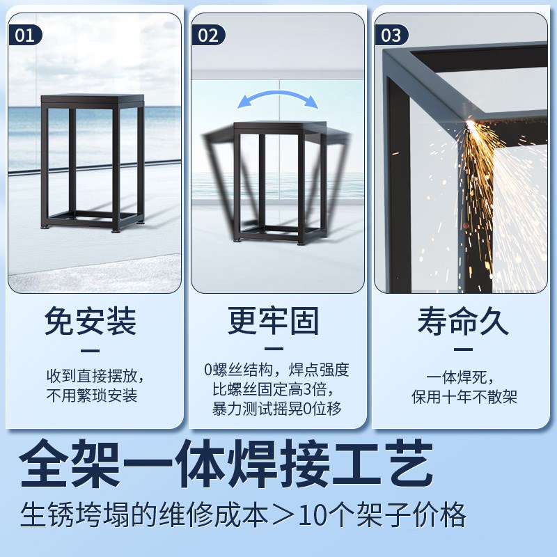 不锈钢鱼缸架超强承重家用客厅多层花架一体周转箱鱼缸架双层定制