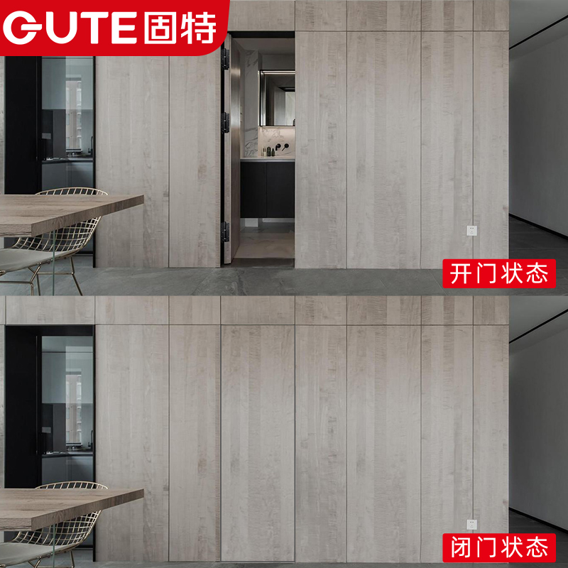 固特隐形门合页自动关门液压缓冲阻尼家用定位暗门铰链弹簧闭门器