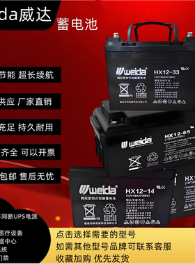 weida威达蓄电池HX12-20消防主机12V4A12A24A33A50A100AH应急电源
