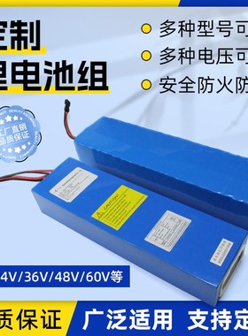 定制锂电池12V 24V 36V 48V 60V伏电池组 18650 21700 32700电芯