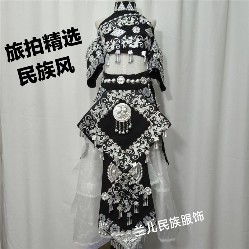 新款儿童苗疆少女民族旅拍服装少数民族摄影演出云南苗族服饰爆款