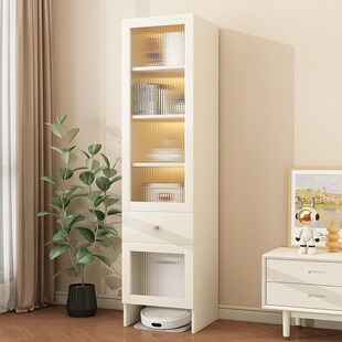 定制扫地机器人餐边柜小户型高柜一体餐厅客厅窄款边柜夹缝收纳柜