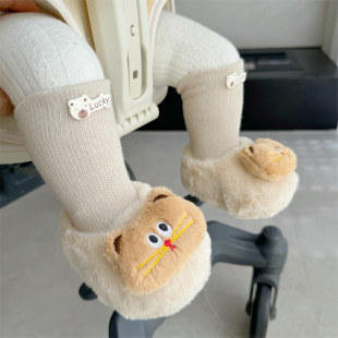 12个月新生儿不掉袜鞋 保暖6 婴儿加绒软底男女宝宝棉鞋 1岁冬季