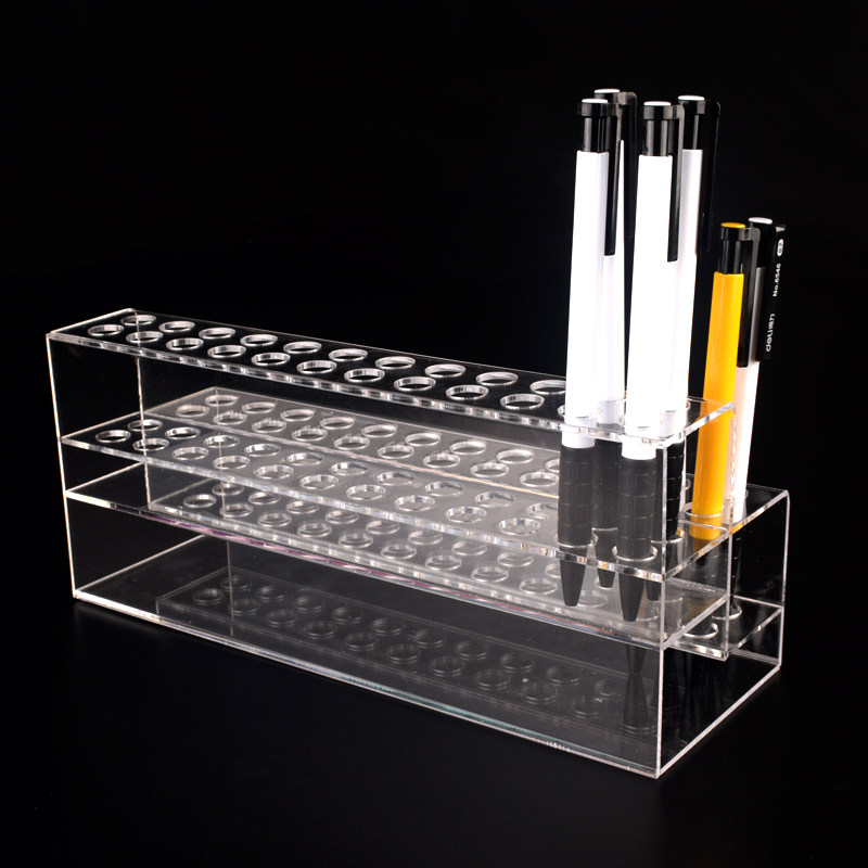 48孔亚克力笔架展示架圆珠笔眼线笔眉笔架有机玻璃文具陈列架道具