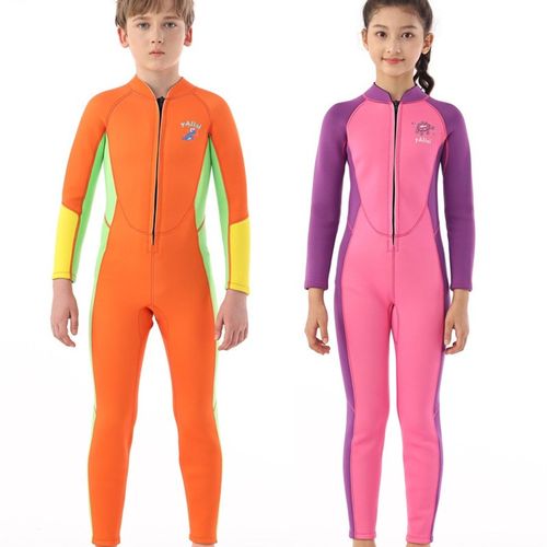 儿童泳衣潜水服男童女孩连体训练游泳衣保暖长袖防晒冲浪浮潜水衣