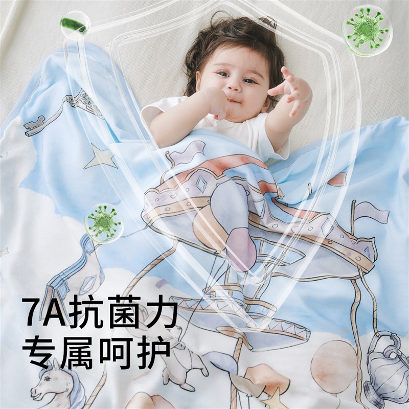 喜卡缇初生婴儿包被新生儿a类春夏薄款纱布包单宝宝产房用品