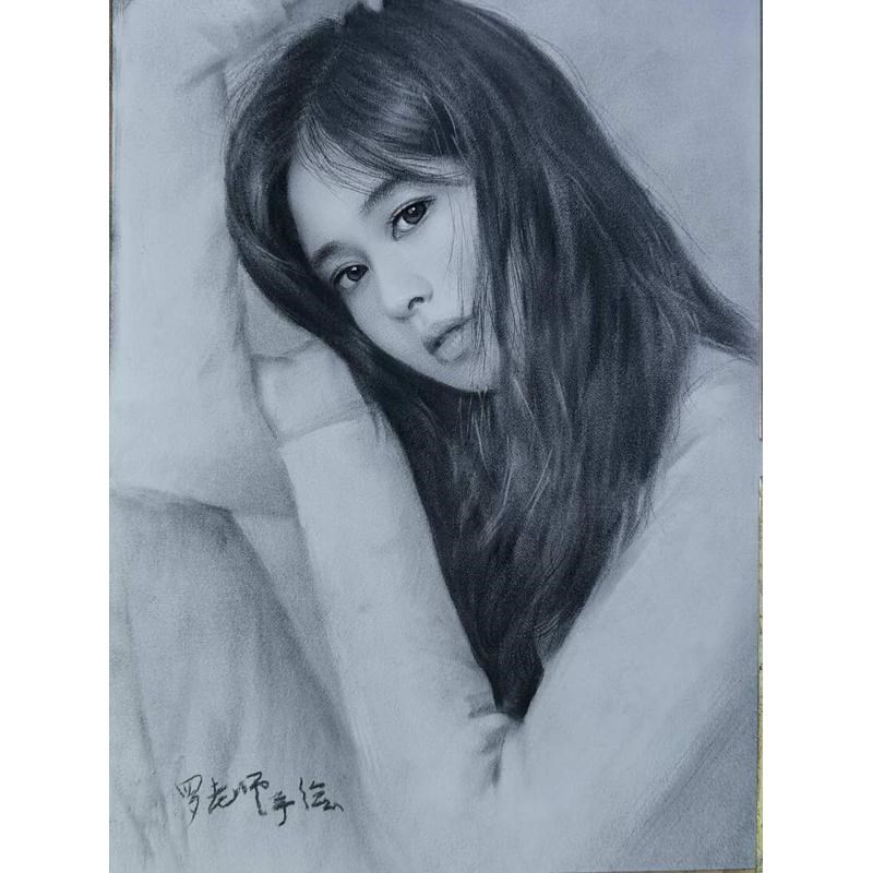 加急特急素描肖像画定制素描人物画照片转手绘