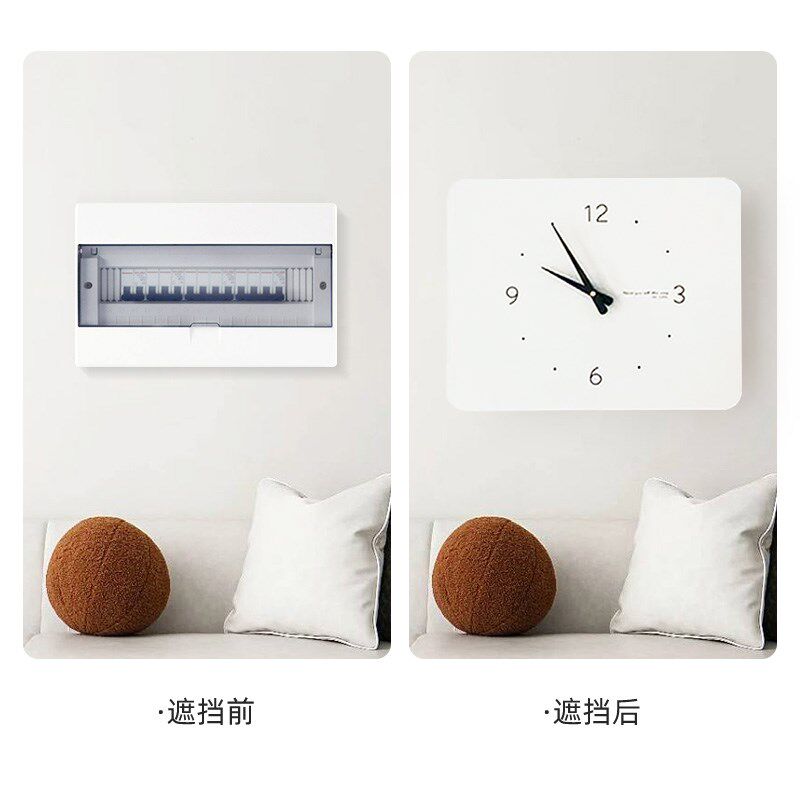 电表箱装饰画免打孔遮挡现代简约时钟客厅电表箱挂画遮挡