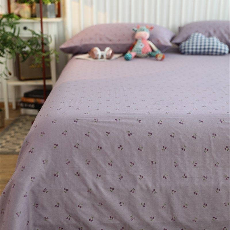 A类全棉纯棉双层纱单品床单浅紫色小清新碎花1.5米1.8m床亲肤透气,床上用品,床单,淘宝优惠券,粉丝福利购,淘宝优惠卷
