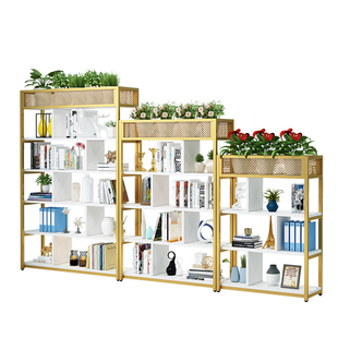 办公室隔断铁艺花架咖啡厅置物架精品书架装饰花架办公区域矮隔断