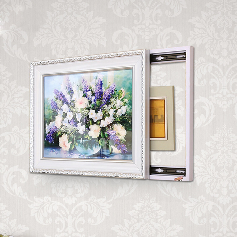 电表箱装饰画花可推拉网线盒配电箱遮挡装挂画客厅壁画有框开关盒
