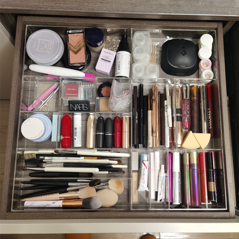 抽屉收纳分隔板化妆品内衣收纳盒分类网红口红整理透明亚克力定制,收纳整理,化妆刷收纳盒/桶,淘宝优惠券,粉丝福利购,淘宝优惠卷