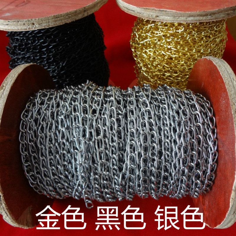 黑色银色金色小铁链条细1.5MM细链子吊链挂链悬挂灯广告吊牌挂链