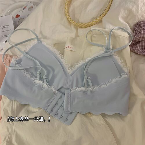 夏季薄款无痕内衣小胸聚拢无钢圈收副乳防下垂少女美背文胸罩套装