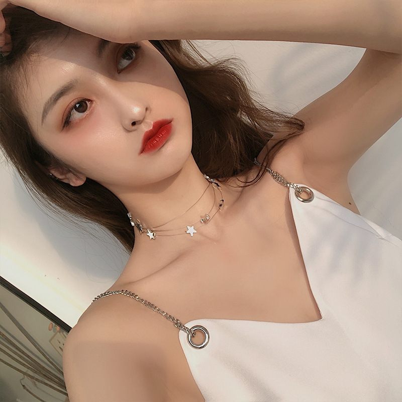 欧美新款性感双层星星颈