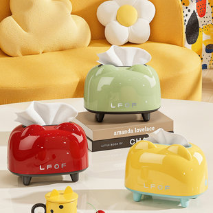 多巴胺纸巾盒高级轻奢桌面茶几收纳可爱抽纸盒客厅创意餐巾纸盒子