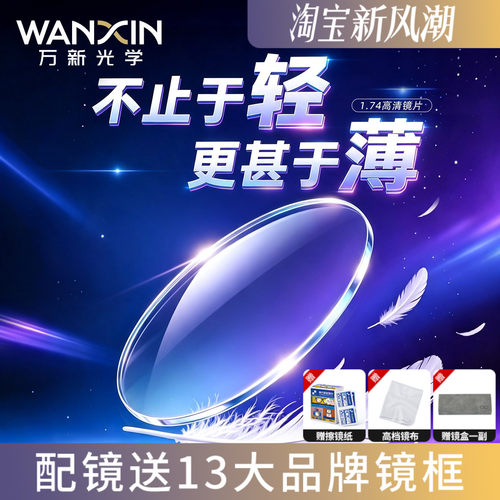 万新超薄非球面防蓝光近视镜片