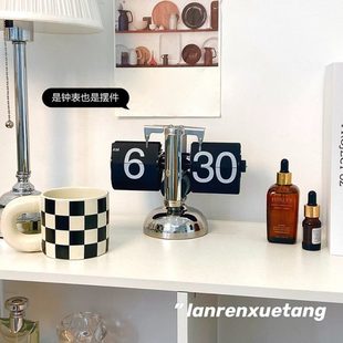 电子自动翻页时钟宿舍桌面创意钟表摆件机械翻页钟翻牌时间显示器