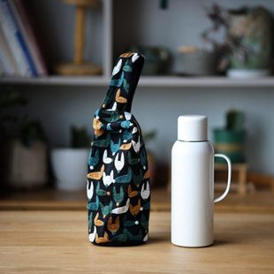 文手作 棉麻刺绣传家壶mini保护套学古水壶袋595日式手挽包收纳