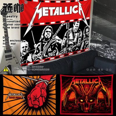 挂布背景布大尺寸 激流金属METALLICA摇滚乐队欧美复古卧室挂布
