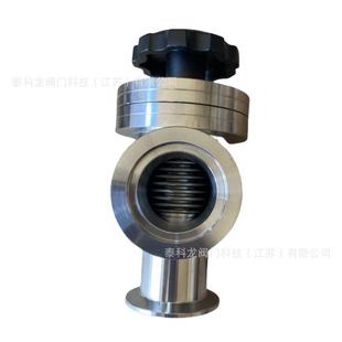 KF40真空卡盘L型角式手动挡板阀不锈钢CF8卡箍连接