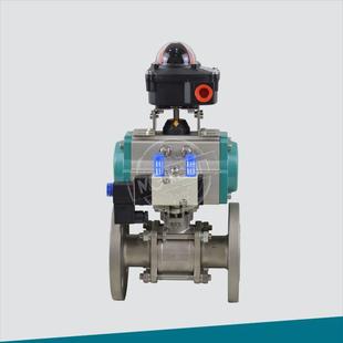 304三片式法兰高平台气动球阀硅溶胶工艺精铸型HG20592化工部法兰