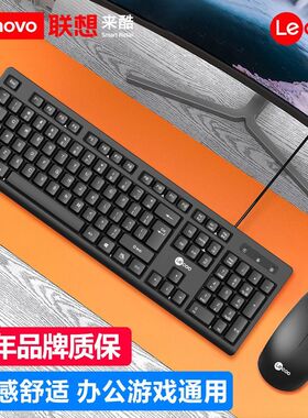 联想来酷有线键盘鼠标套装CM101静音办公商务键鼠高颜值USB通用