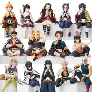 坐姿鬼灭之刃手办炭治郎善逸祢豆子鬼面之刃玩偶车载摆件泡面压