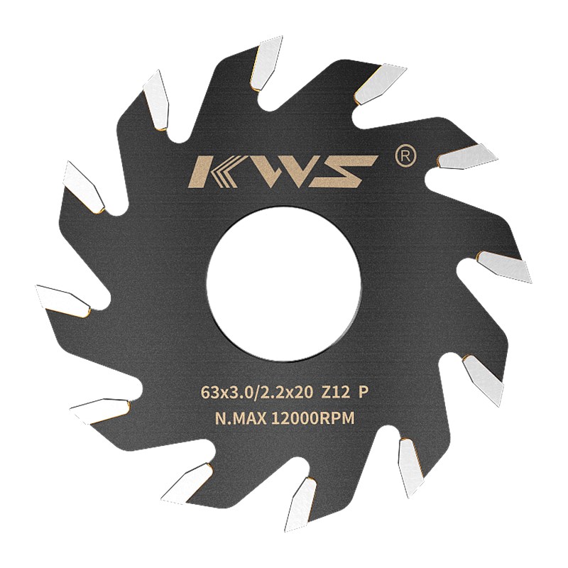 开槽锯片木工铝塑板开槽锯替代T型刀成套带刀柄63外径12齿1-8mm厚