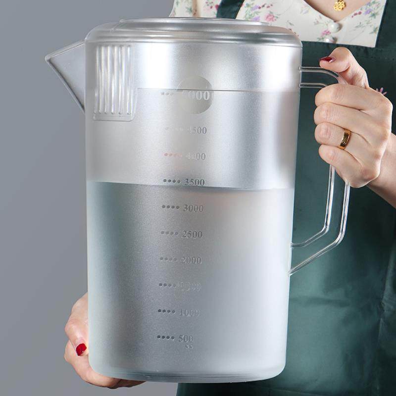 亚克力扎壶耐热泡茶冰水瓶茶色量杯超大容量K5L奶茶店PC塑料冷水