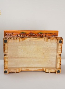 藏式糌粑盒子分格家用民族用品摆件实木食盘家居收纳盒方形储物箱