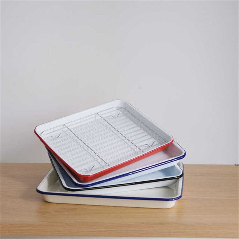 雨花石搪瓷厨房托盘配餐盘备菜盘蔬菜沥水盘烤盘沥油盘甜品餐盘,餐饮具,餐用托盘,淘宝优惠券,粉丝福利购,淘宝优惠卷