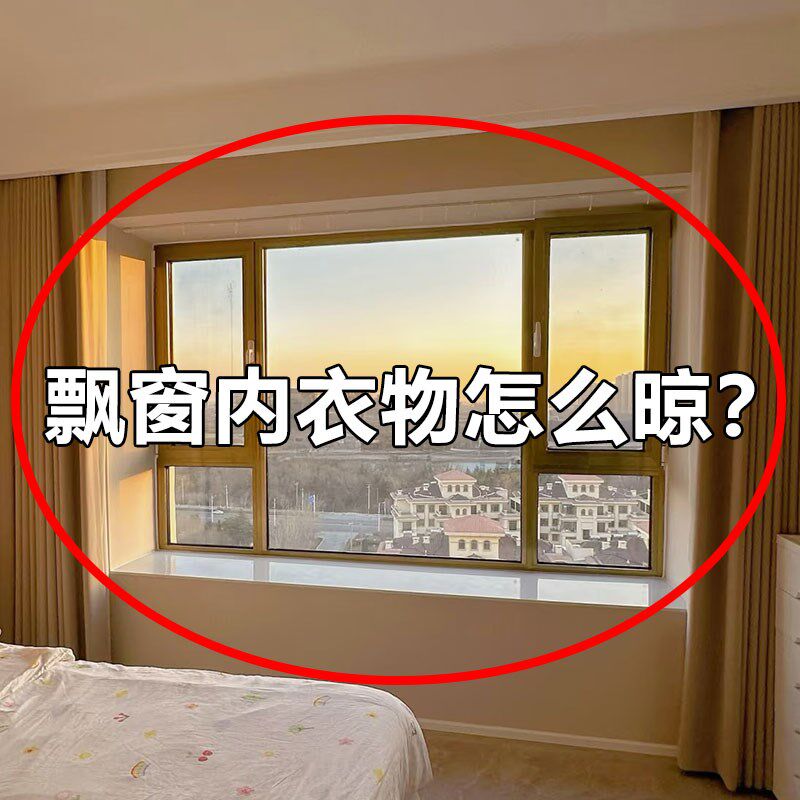 飘窗内衣物怎么晾?吸盘内衣物晾晒E架多夹子晾衣架多功能内裤挂